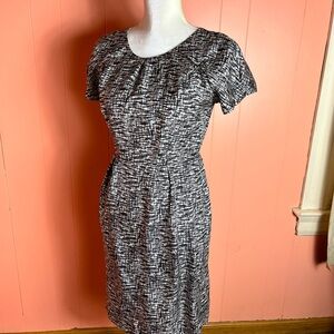 Banana Republic Black and White Textured Midi Dress